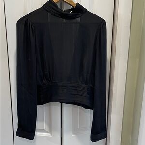 Love Tree Black Sheer Blouse